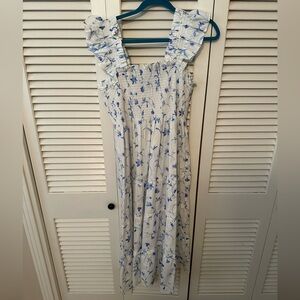 The Ellie Nap Dress Blue Botanical